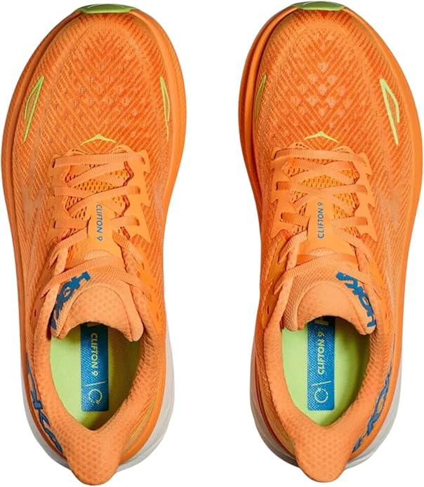HOKA Men Clifton 9 Wide -Solar Flare / Lettuce