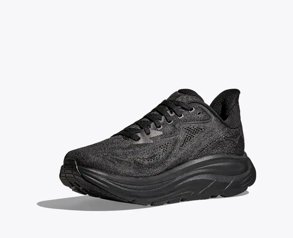 HOKA Women Clifton 10 Wide - Black / Black