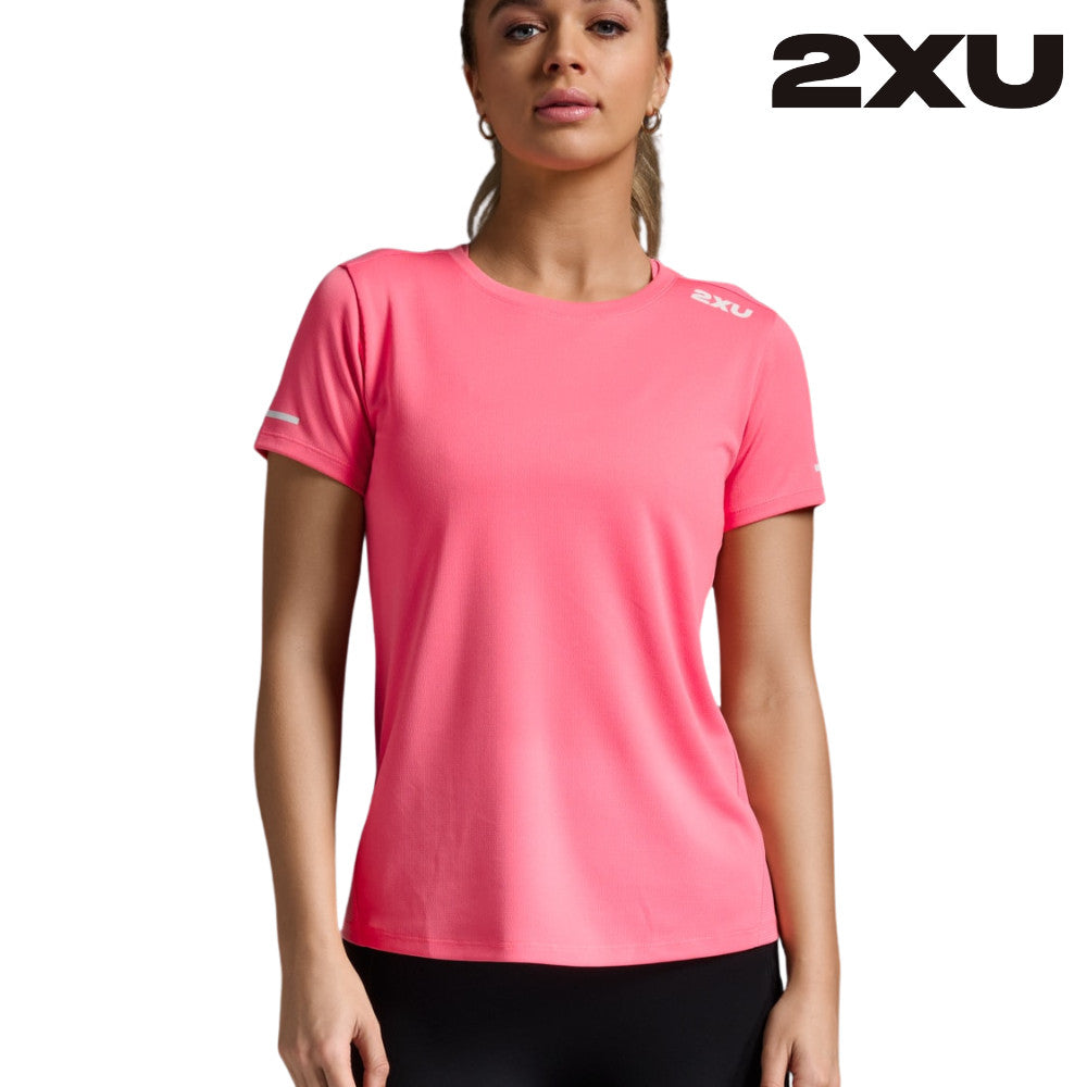 2XU Women Aero Tee - Pink Glow / White Reflective