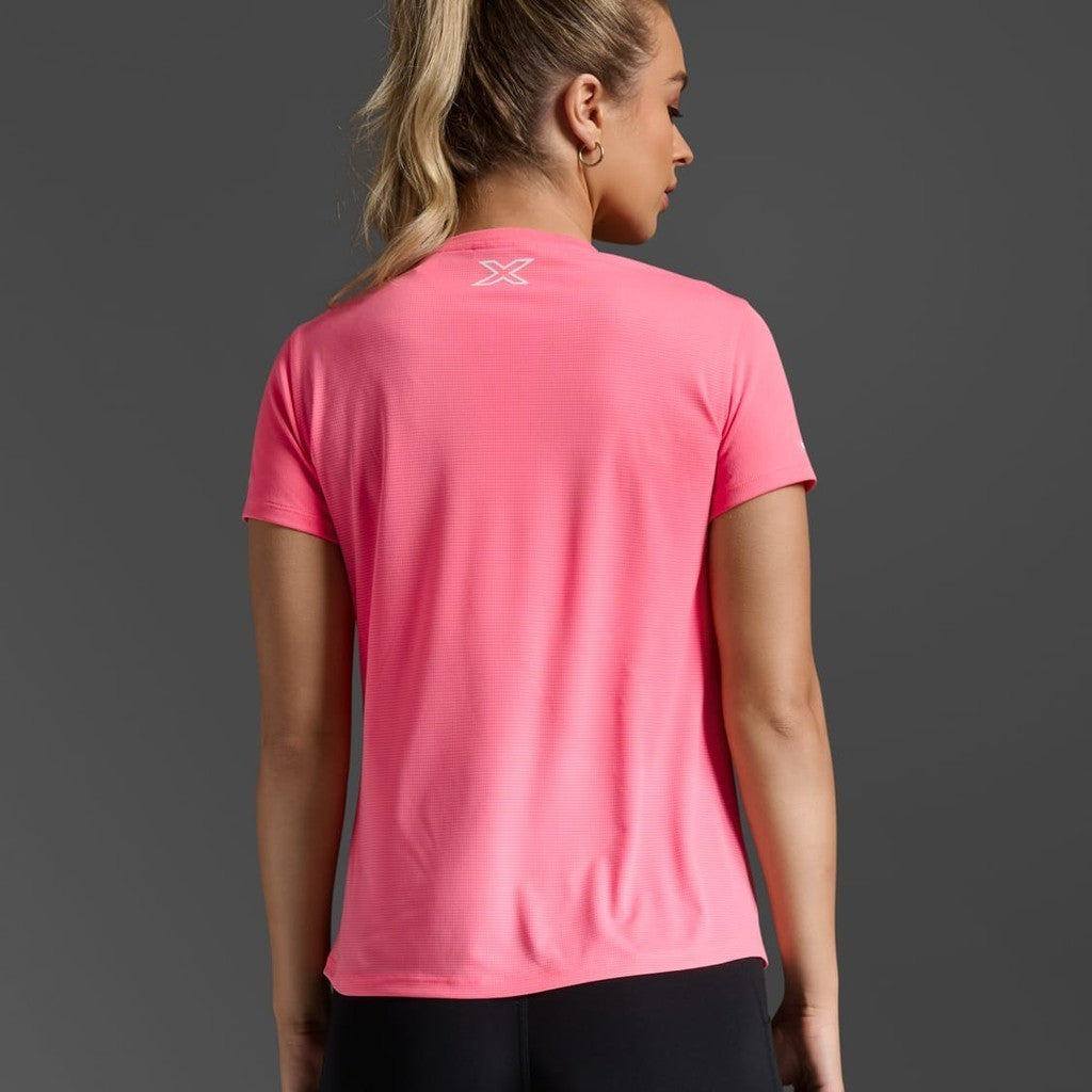2XU Women Aero Tee - Pink Glow / White Reflective