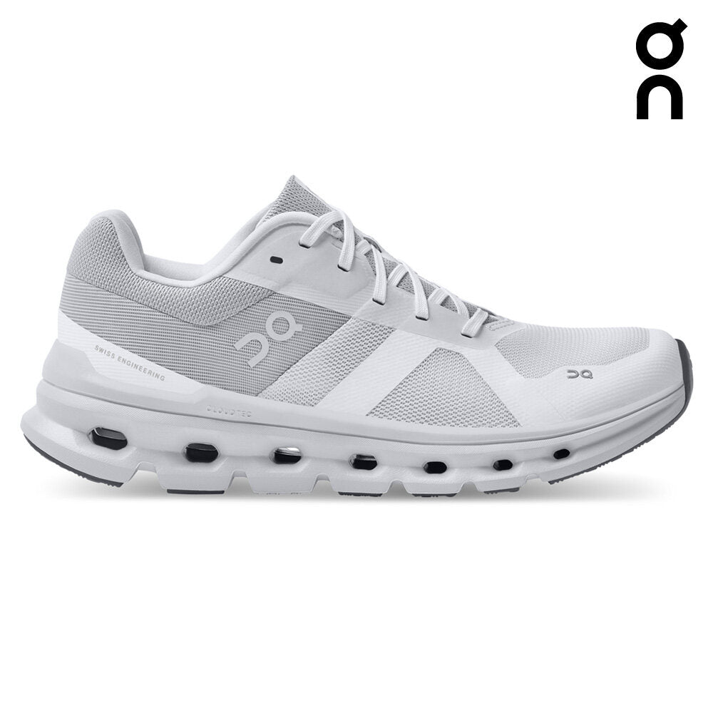 On Women Cloudrunner Wide Running Shoes - White / Frost