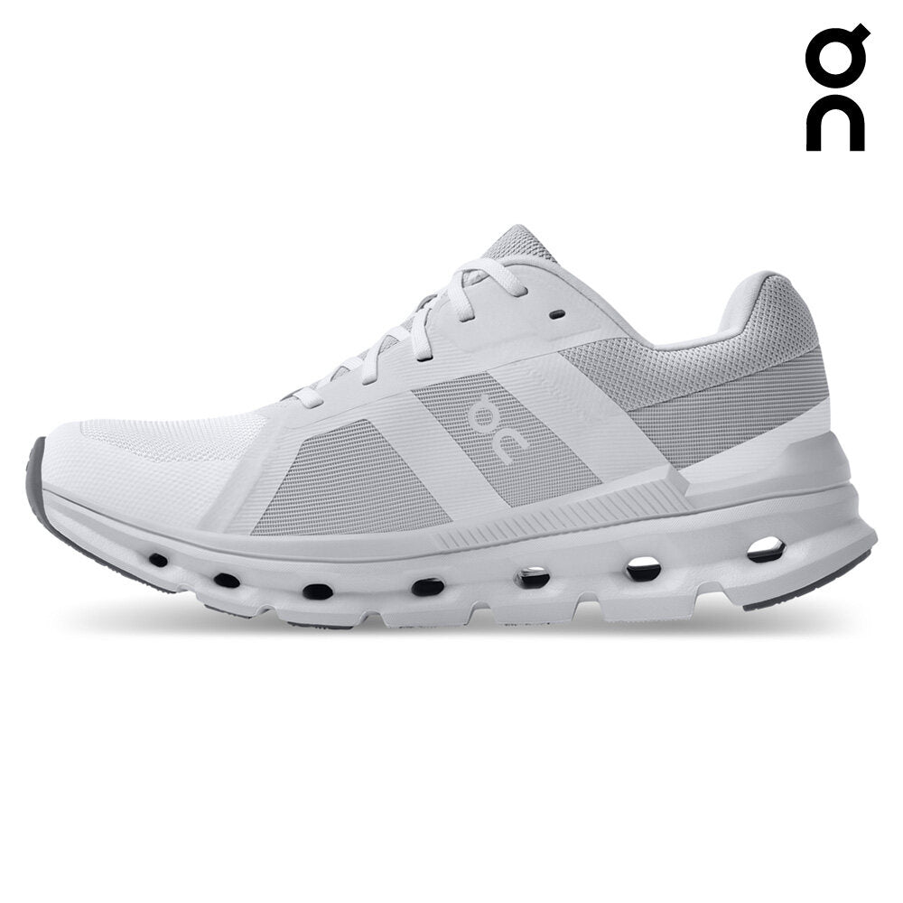 On Women Cloudrunner Wide Running Shoes - White / Frost