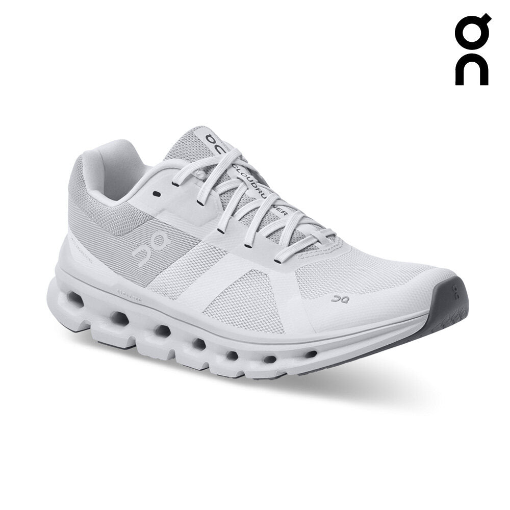 On Women Cloudrunner Wide Running Shoes - White / Frost