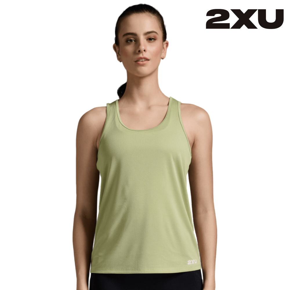 2XU Women Aero Singlet - Green Mist / White Reflective