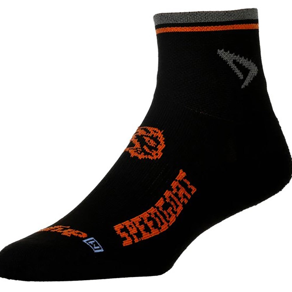 Drymax Lite Trail Running 1/4 Crew - Black/Foliage Green/Orange