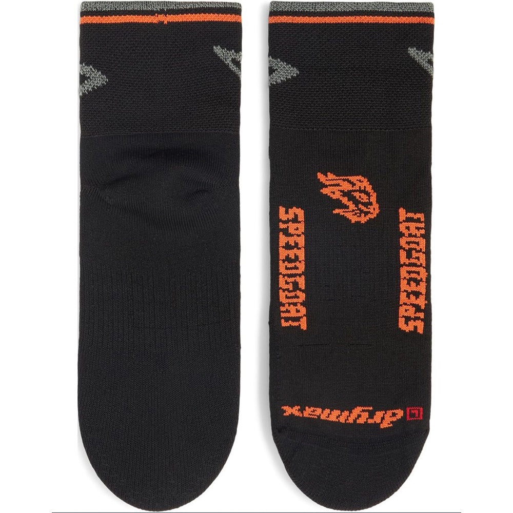 Drymax Lite Trail Running 1/4 Crew - Black/Foliage Green/Orange