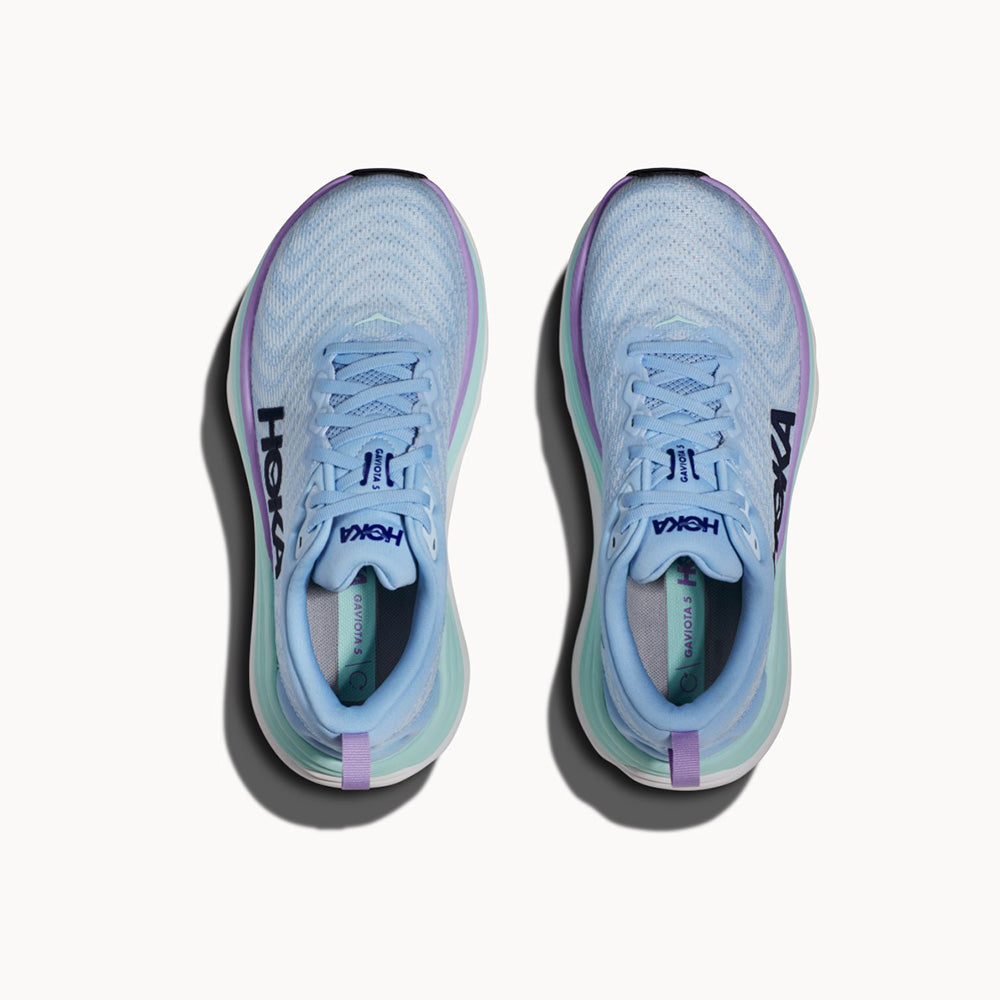 HOKA Women Gaviota 5 Wide Running Shoes - Airy Blue / Sunlit Ocean