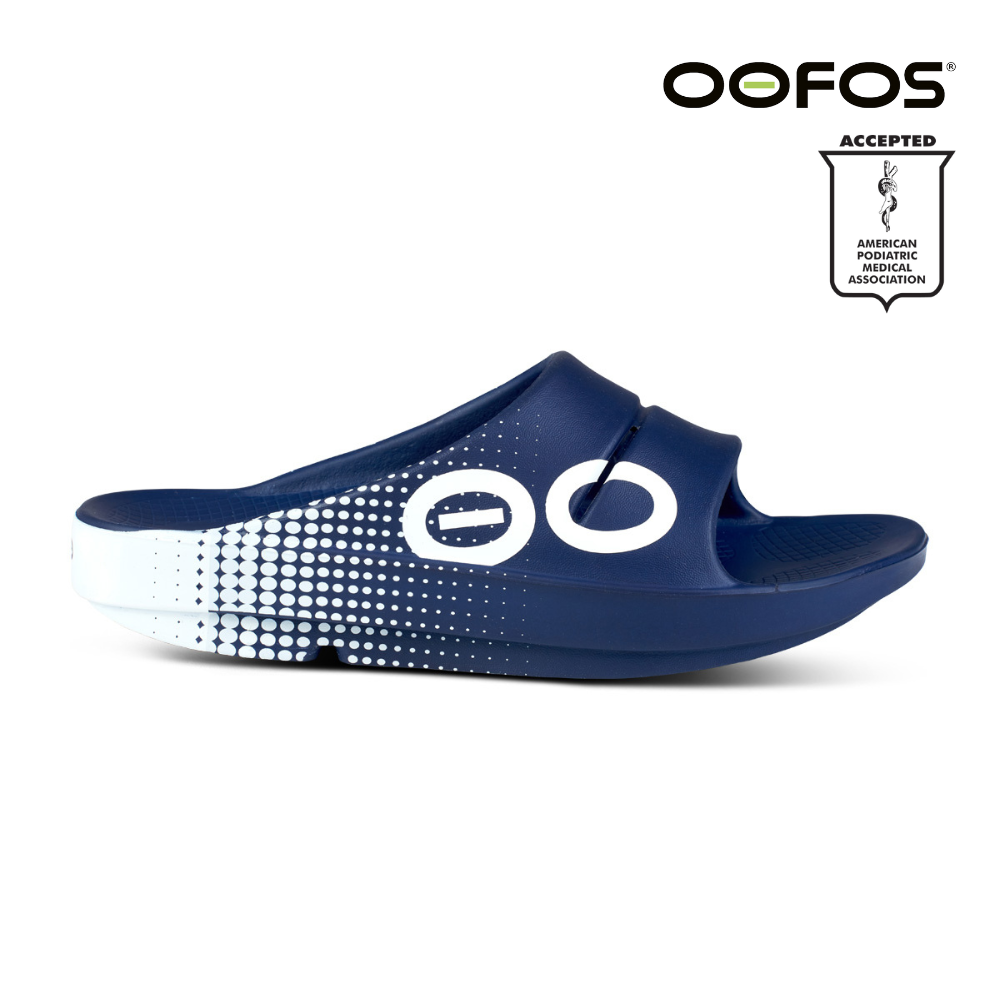 OOFOS Unisex Ooahh Sport Slide Sandal - Navy Matrix