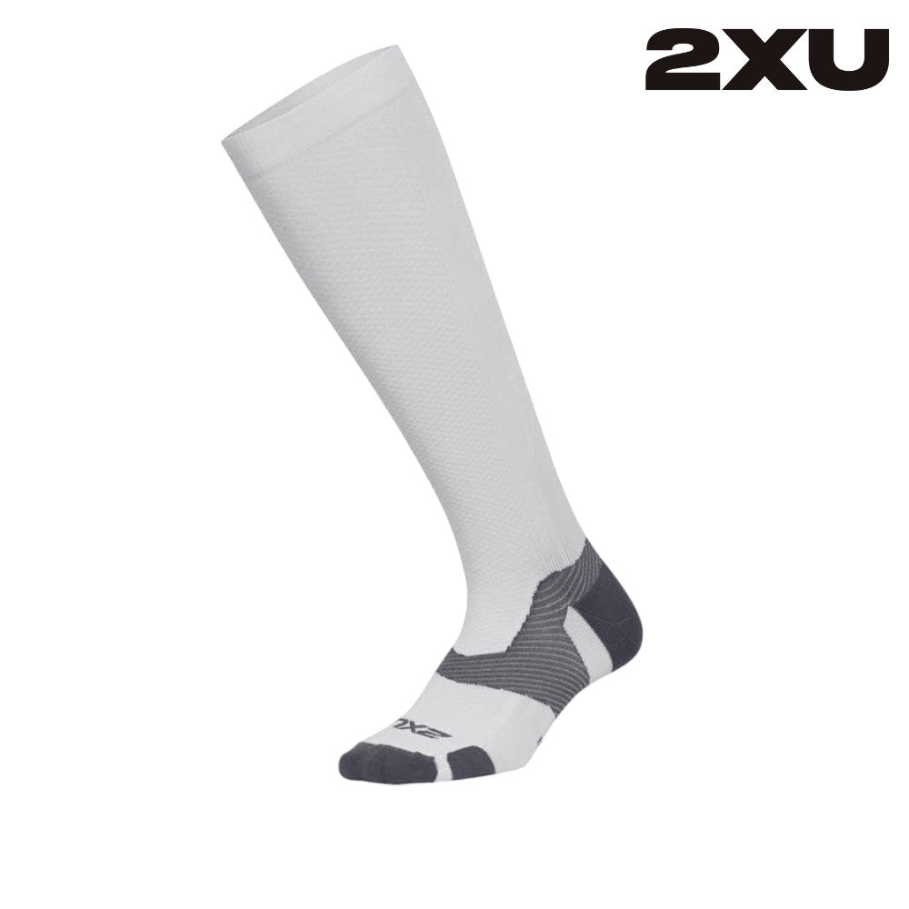 2XU Unisex Vectr Light Cushion Full Length Socks - White / Grey