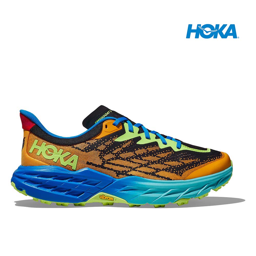 Hoka Men Speedgoat 5 Trail Running Shoes - Solar Flare / Diva Blue