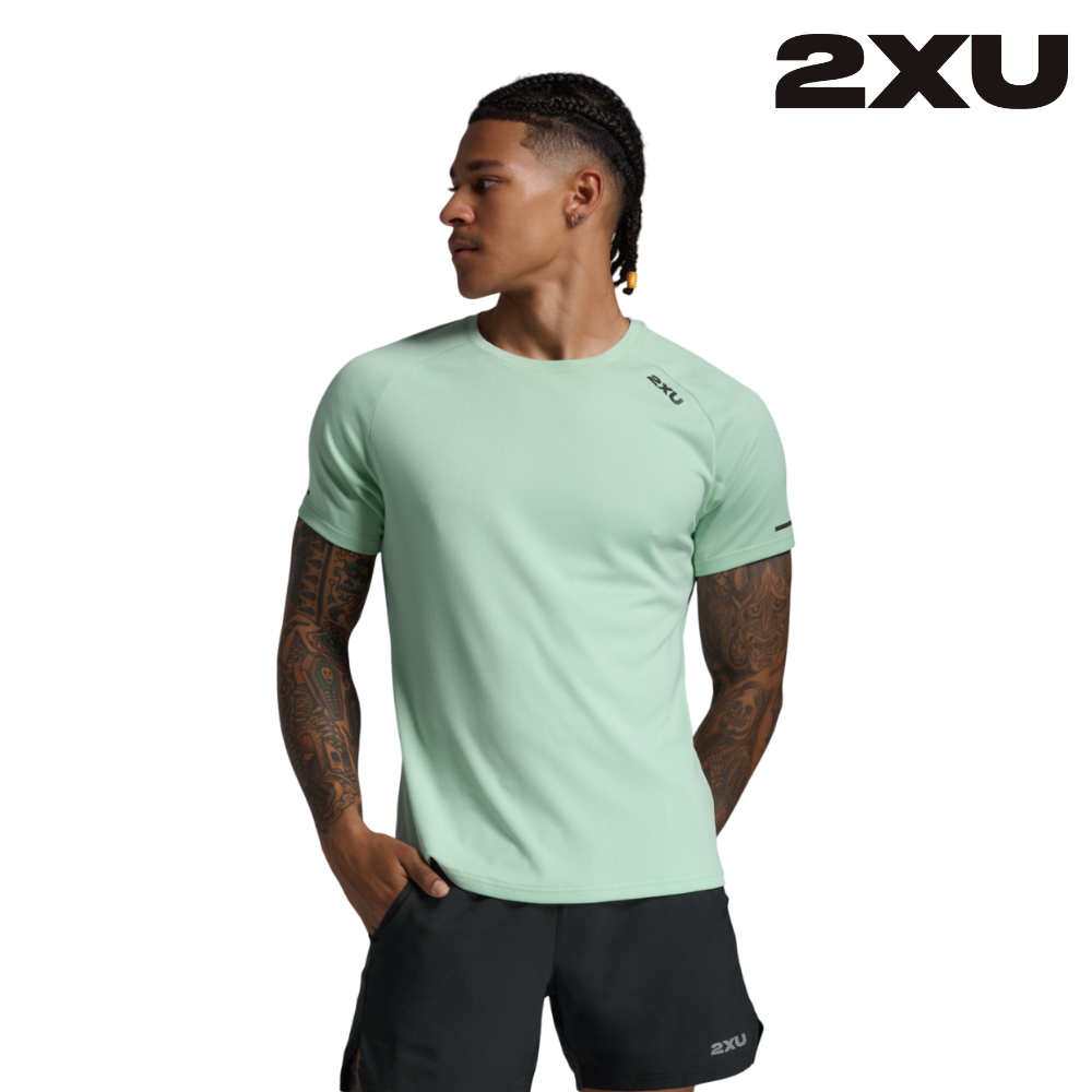 2XU Men Aero Tee - Digital Mint Black Reflective