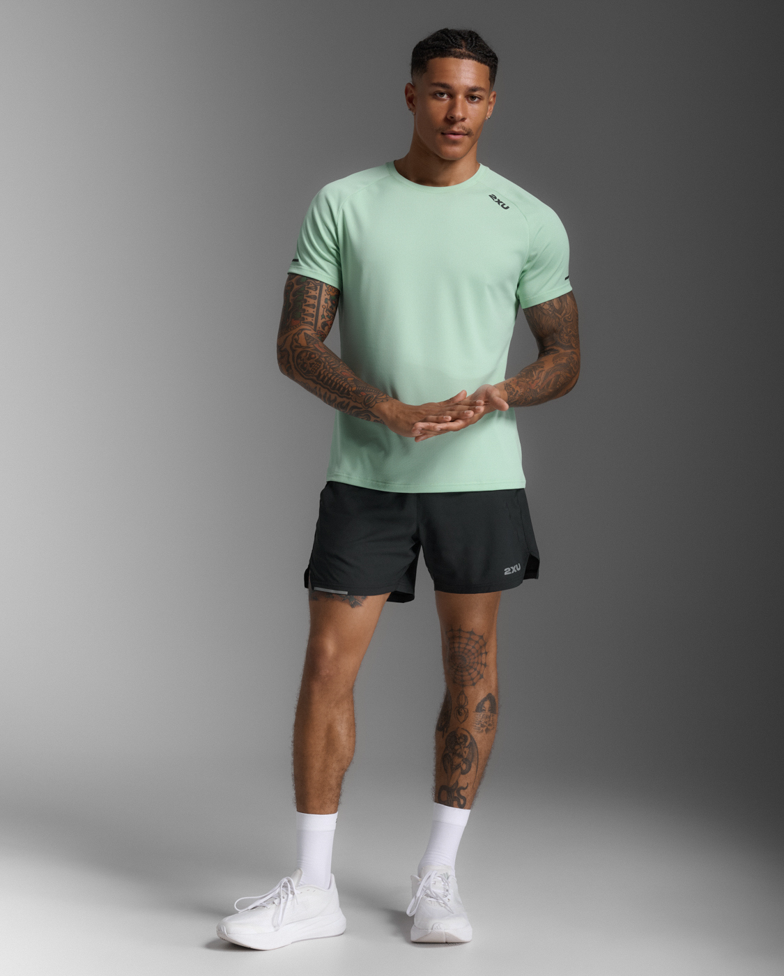 2XU Men Aero Tee - Digital Mint Black Reflective