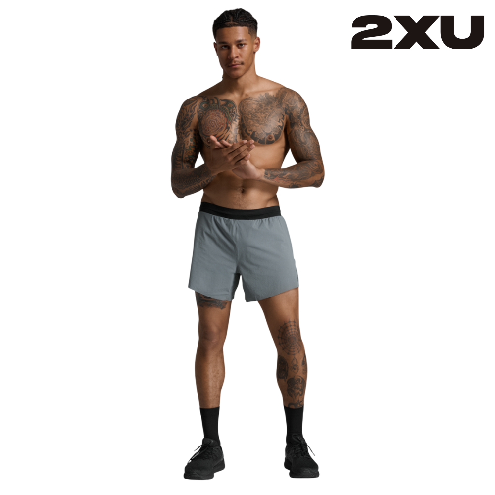2XU Men Light Speed Stash 5 Inch Short - Dark Sage / Black Reflective