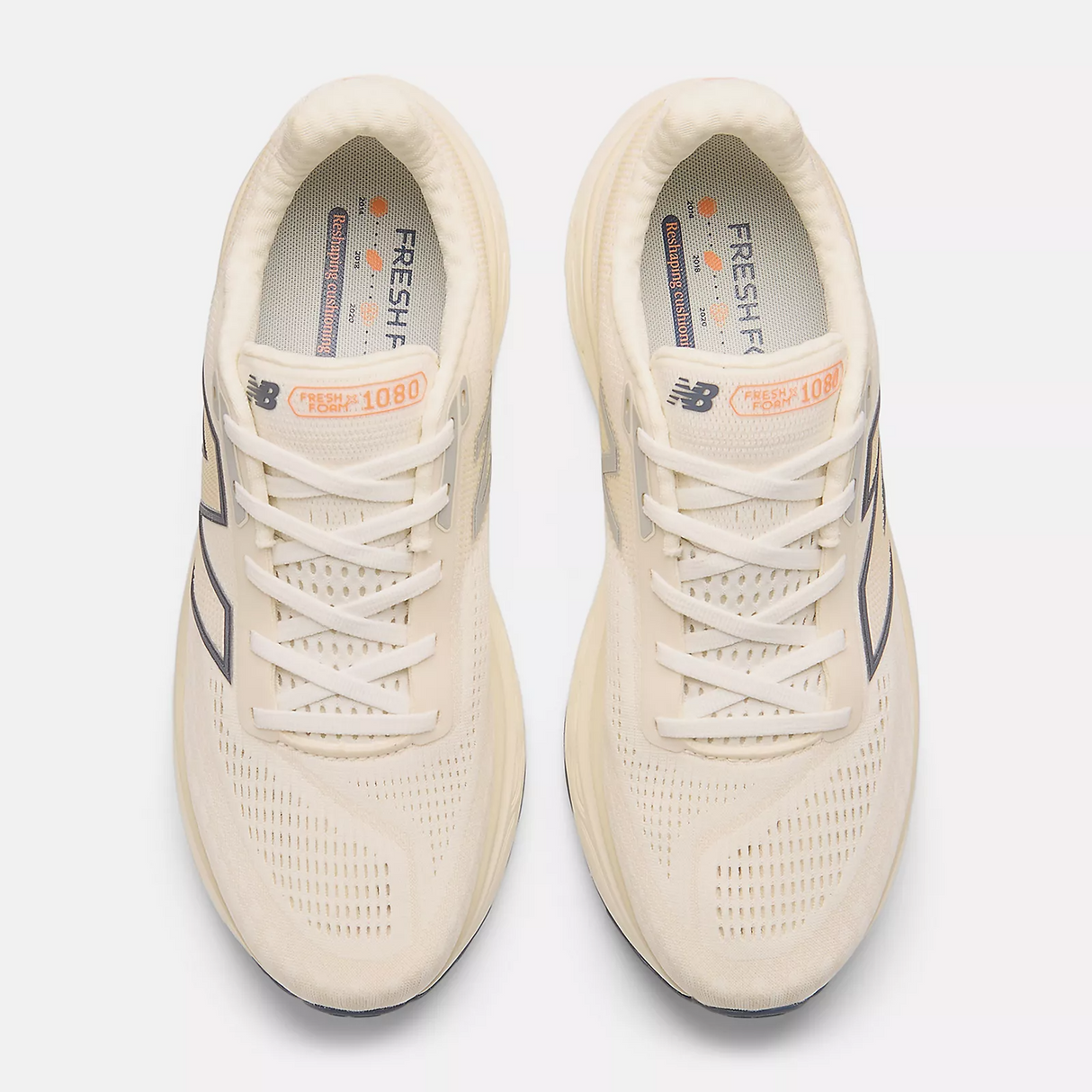 New Balance Men Fresh Foam X 1080 V14 Wide - Sea Salt / Vintage Indigo