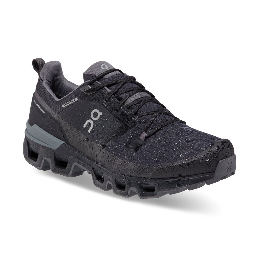 On Men Cloudwander Waterproof Hiking Shoes - Black / Eclipse