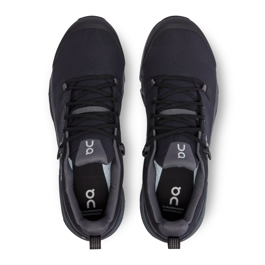 On Men Cloudwander Waterproof Hiking Shoes - Black / Eclipse
