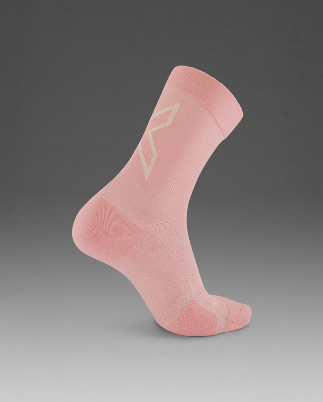 2XU Unisex Vectr Light Cushion Crew Socks - Pink Frost / White