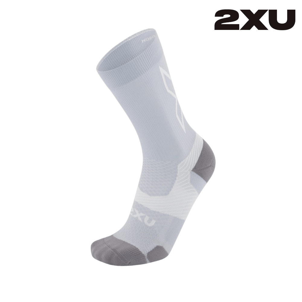 2XU Unisex Vectr Light Cushion Crew Socks - Harbor Mist / White