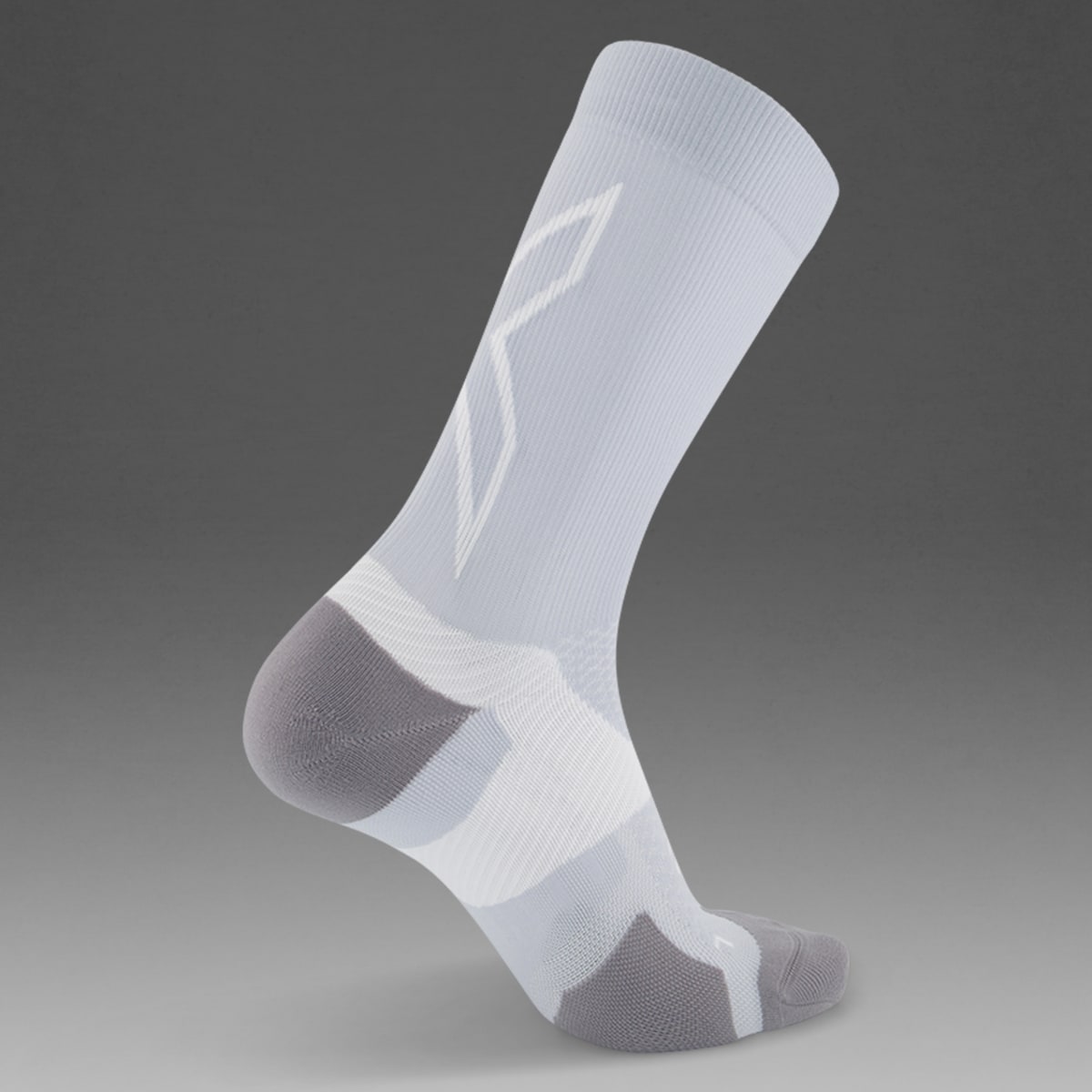 2XU Unisex Vectr Light Cushion Crew Socks - Harbor Mist / White