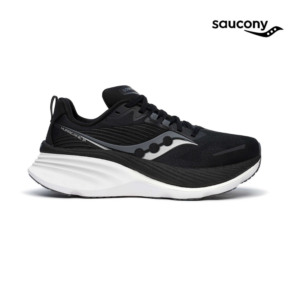 Saucony Men Hurricane 24 Wide - Black / Carbon