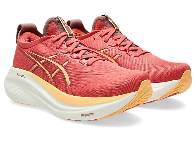 ASICS Women Gel-Nimbus 27 Wide - Dark Pink Clay / Orange Glow