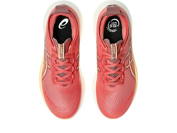 ASICS Women Gel-Nimbus 27 Wide - Dark Pink Clay / Orange Glow