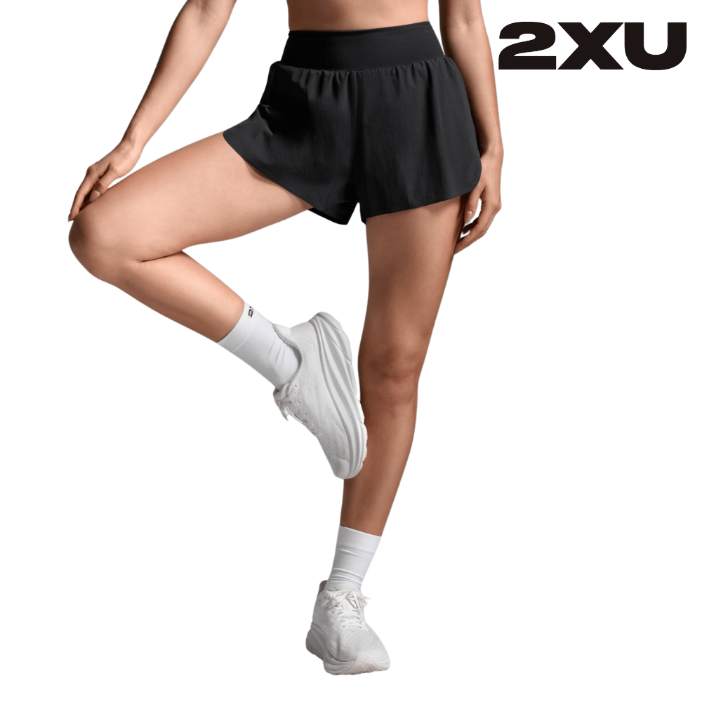 2XU Women Light Speed Hi-Rise 3 Inch Short - Black / Black Reflective