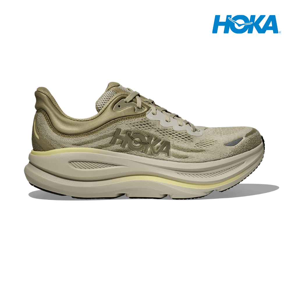 HOKA Men Bondi 9 Wide - Grassland / Oyster Mushroom