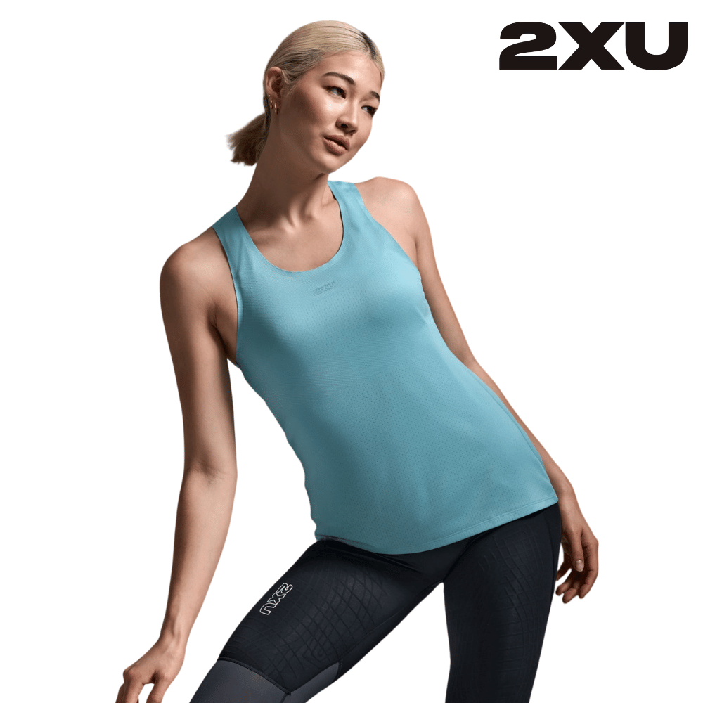 2XU Women Light Speed Tech Singlet - Retro Blue / Retro Blue Reflective
