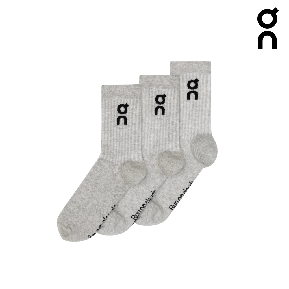 On Unisex Logo Sock High 3-Pack - Heather Gray