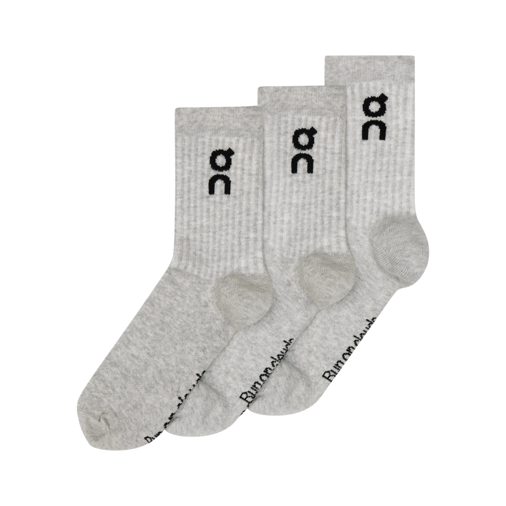On Unisex Logo Sock High 3-Pack - Heather Gray