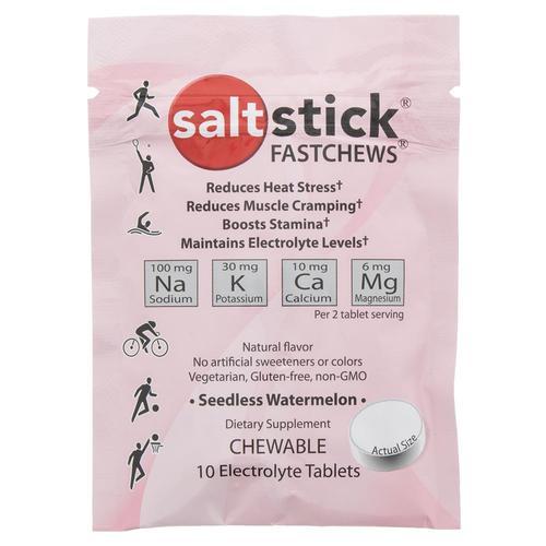 (4 packs ) SaltStick Fastchews Watermelon 10ct Packet - Expiry Date: May 2027