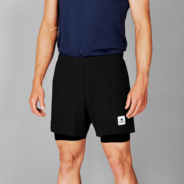SAYSKY Men Pace 2 In 1 Shorts 5'' - Black