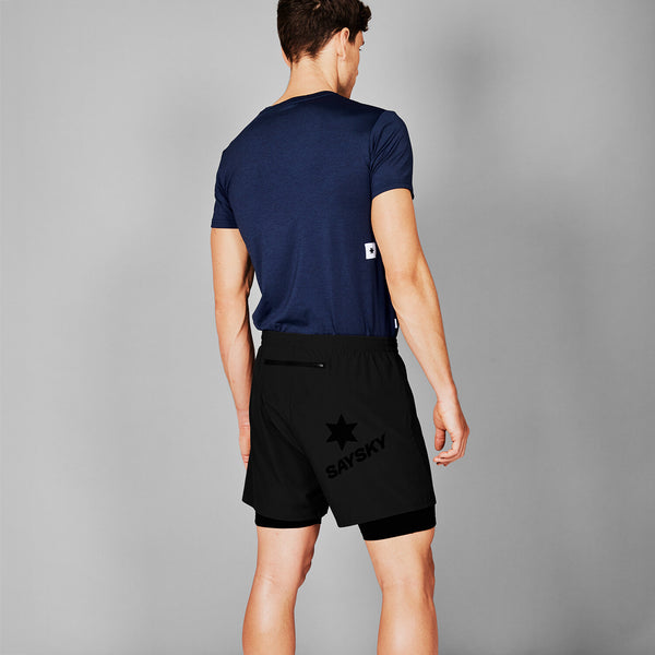 SAYSKY Men Pace 2 In 1 Shorts 5'' - Black