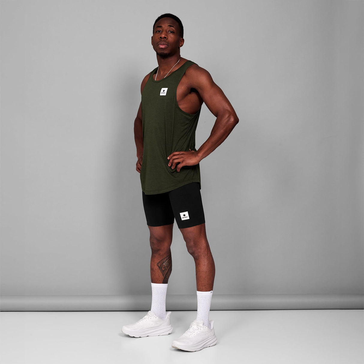 SAYSKY Men Clean Combat Pro Singlet - Green