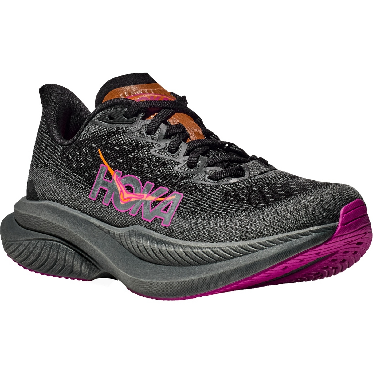 HOKA Women Mach 6 - Black / Fuchsia