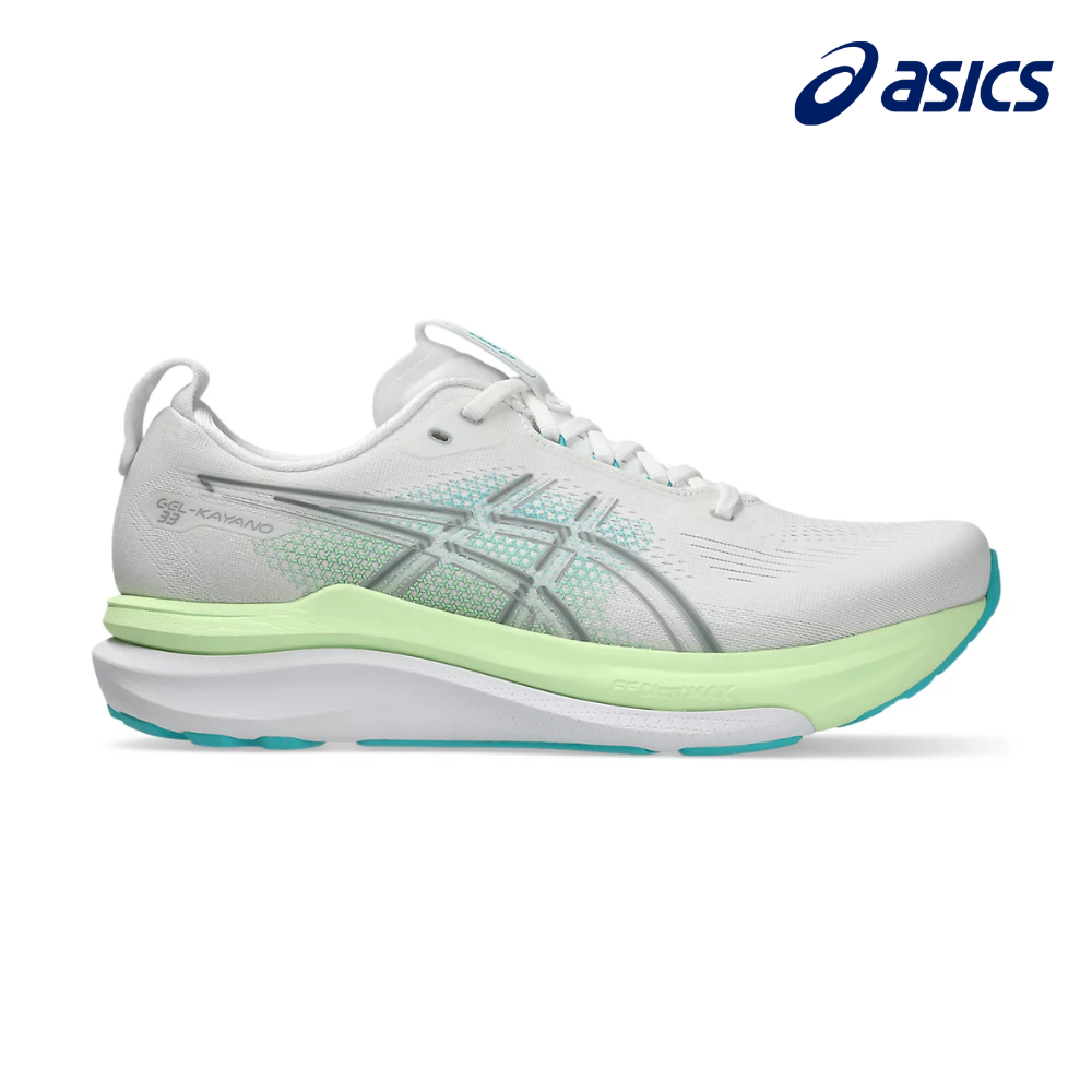 ASICS Men Gel-Kayano 33 Wide - White / Energy Aqua