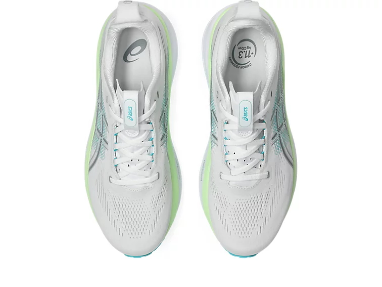 ASICS Men Gel-Kayano 33 Wide - White / Energy Aqua