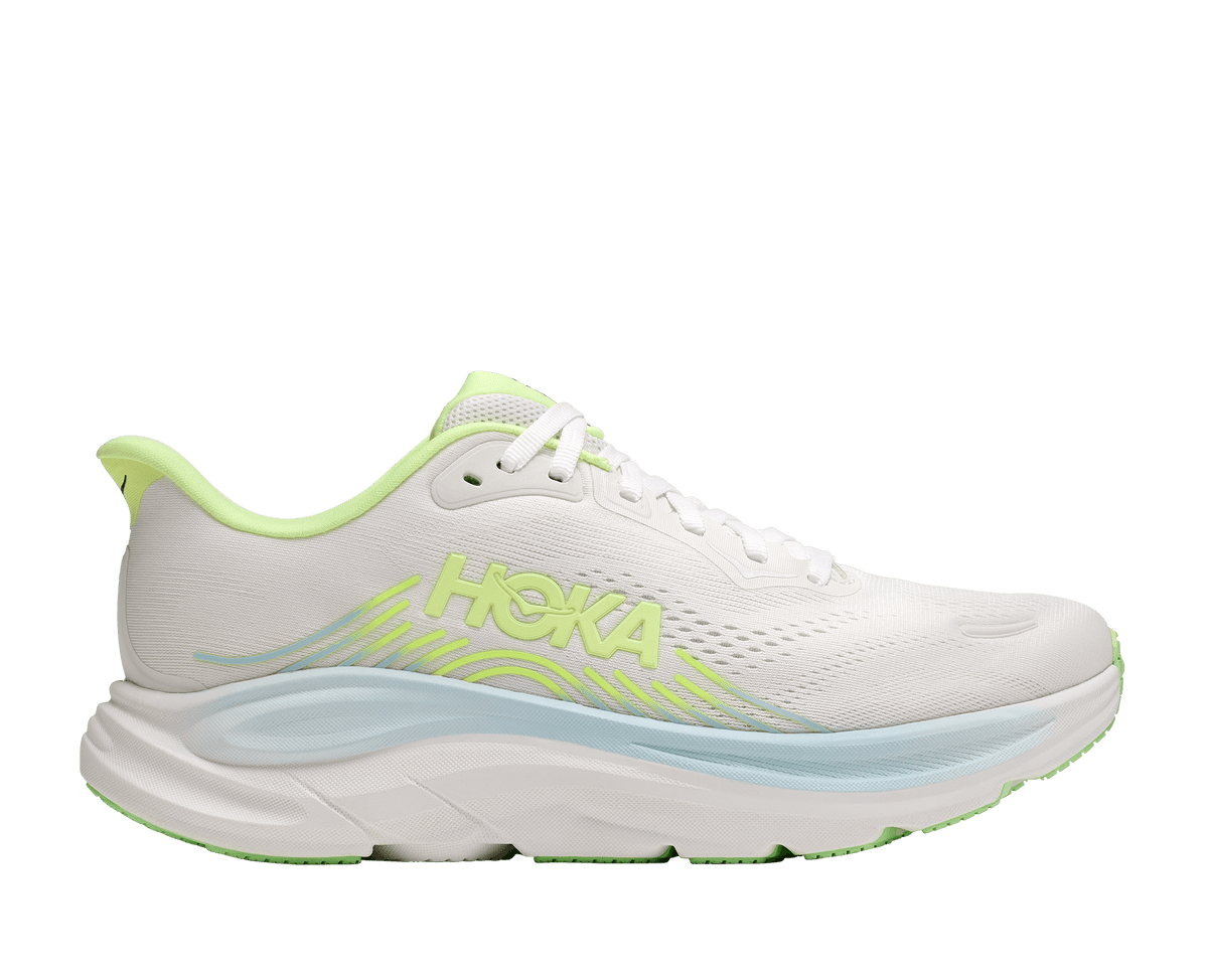 HOKA Women Clifton 11 Wide - Frost / Neon Yuzu