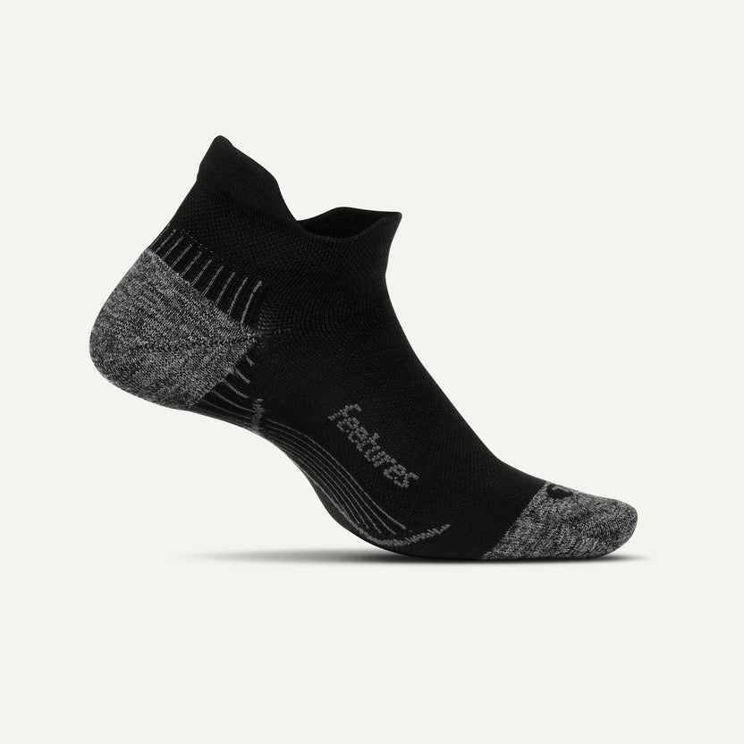 Feetures Plantar Fasciitis Relief Light Cushion No Show Tab - Black