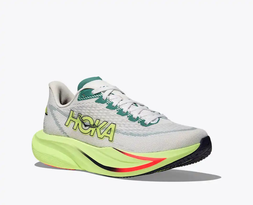 HOKA Men Mach 7 Wide - Frost / Neon Yuzu