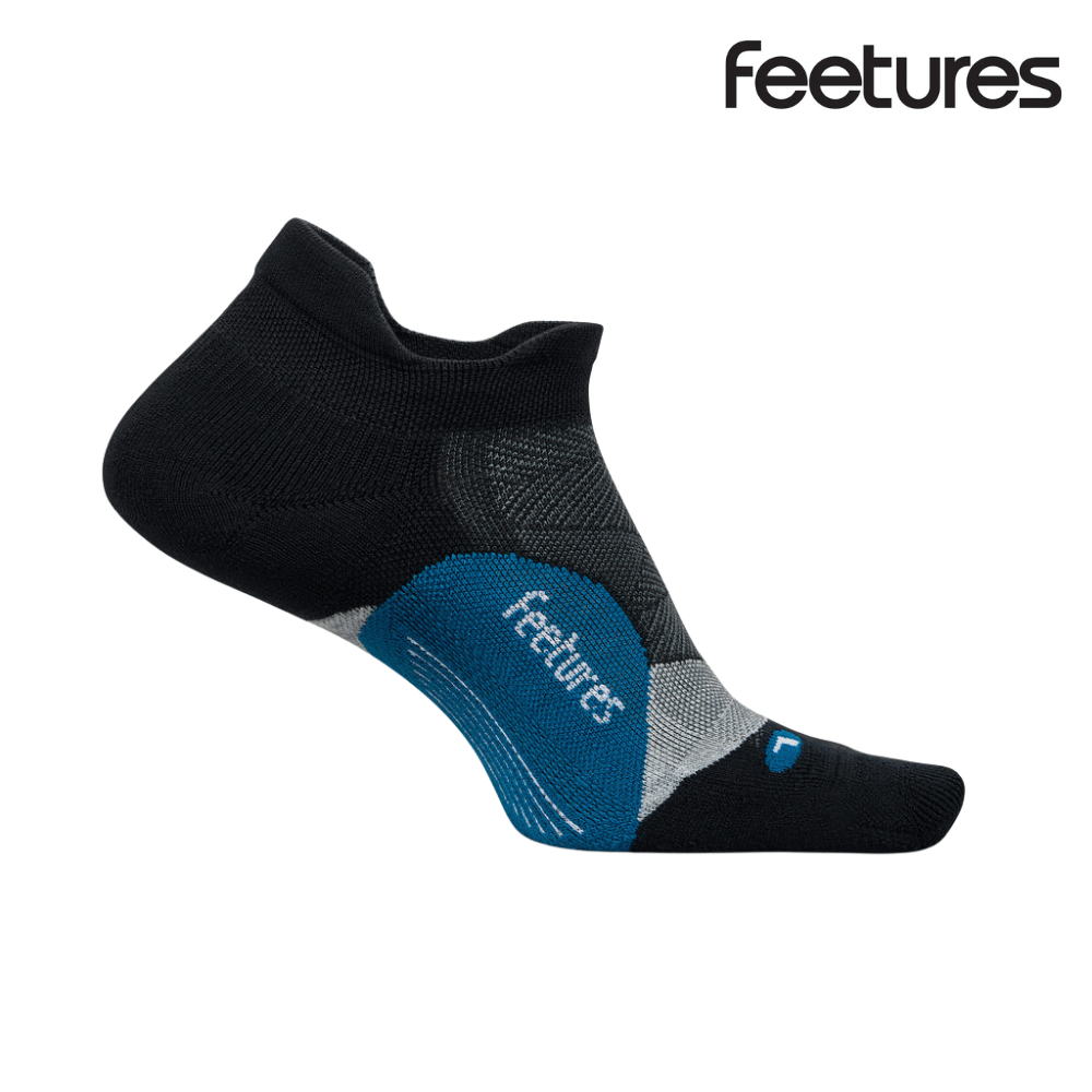 Feetures Active Elite Light Cushion No Show Tab - Black Sea