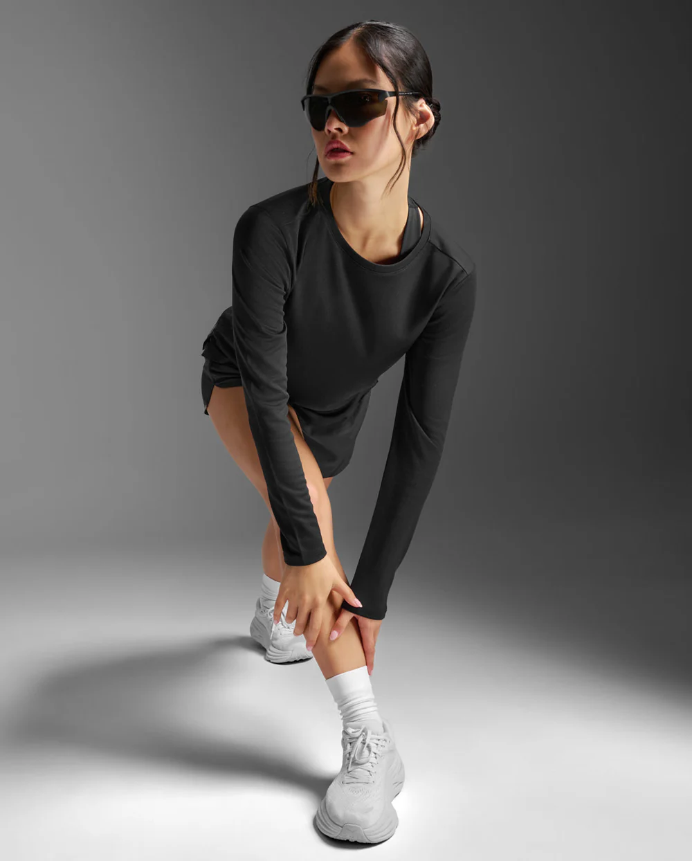 2XU Women Aero Mesh Long Sleeve - Black / Silver Reflective