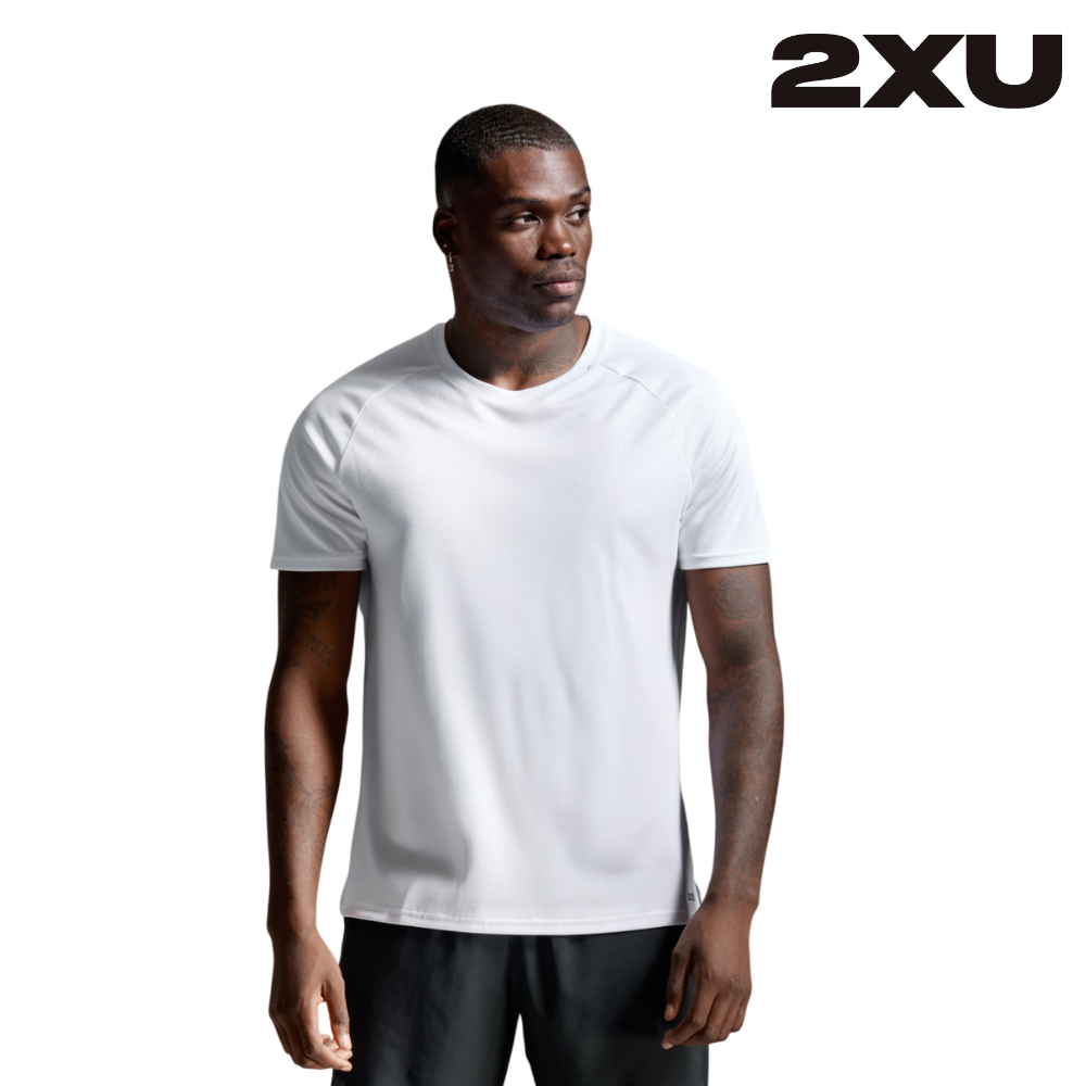 2XU Men Aero Mesh Tee - White / Silver Reflective