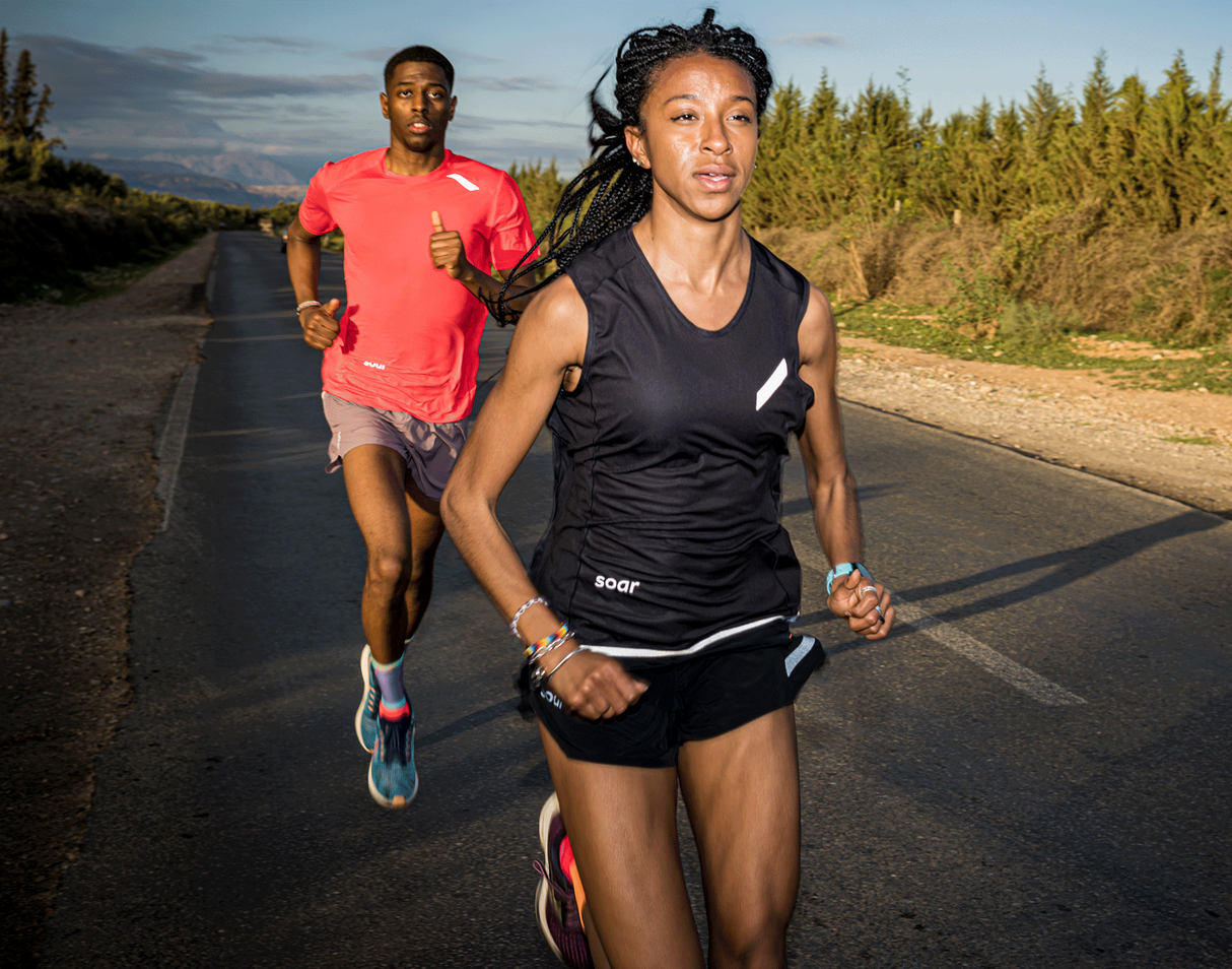 SOAR Running Women Split Shorts - Black