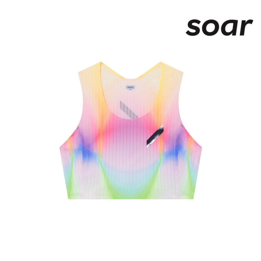 SOAR Running Women Crop Vest - Summer Rainbow