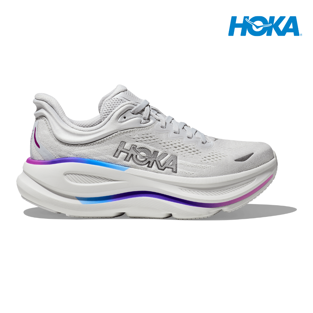 HOKA Women Bondi 9 Wide - Cosmic Grey / White