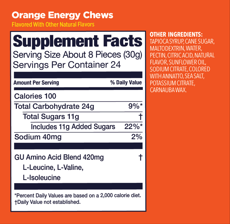 (1 Pack) GU Energy Chews - Orange