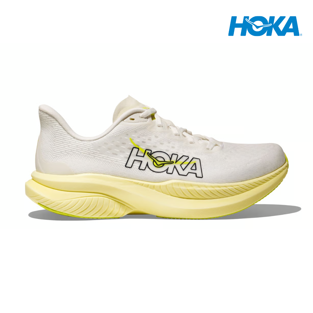 HOKA Women Mach 6 - White / Neon Hoka Citrus