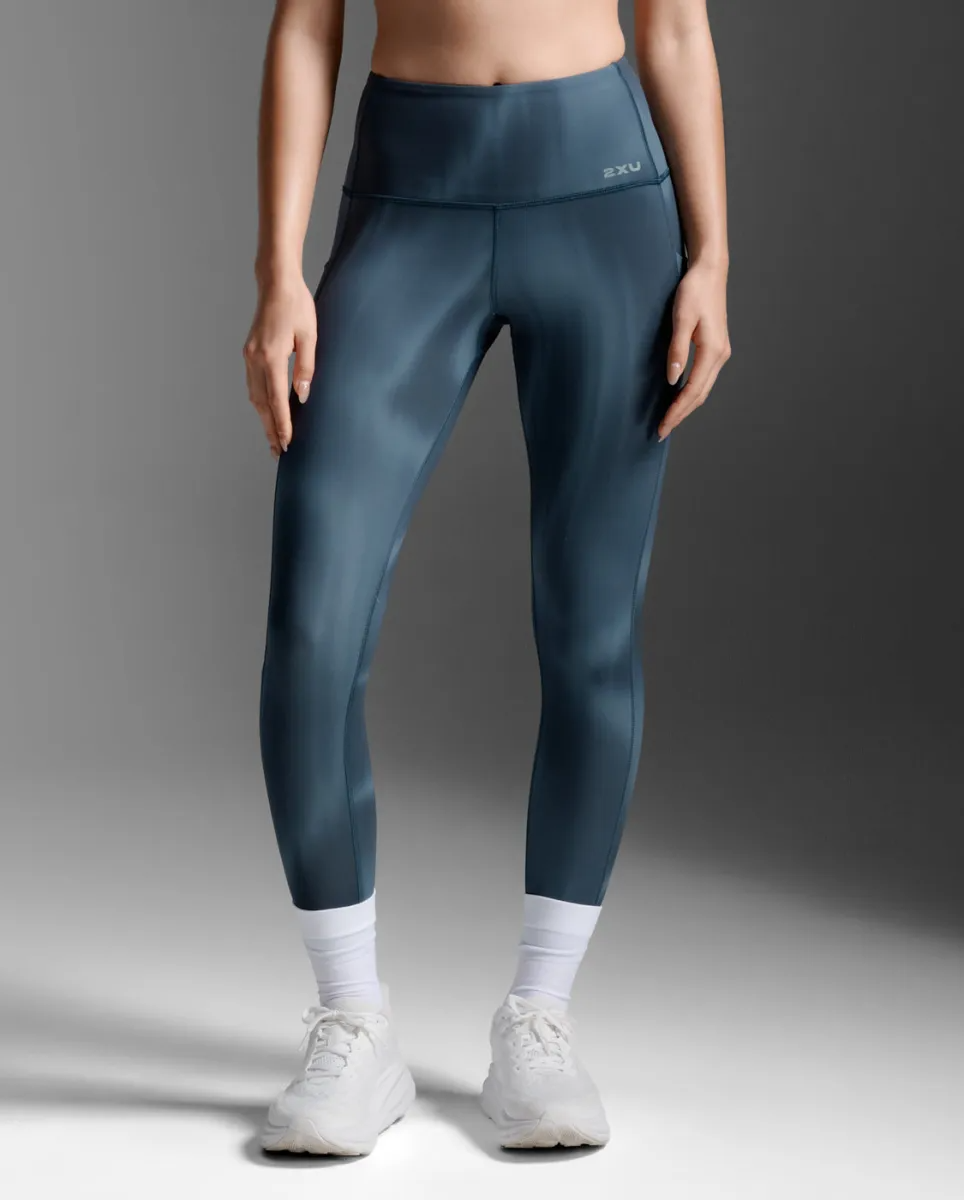 2XU Women Form Lineup Hi-Rise Comp Tight - Dark Sage Glass Grad / Dark Sage